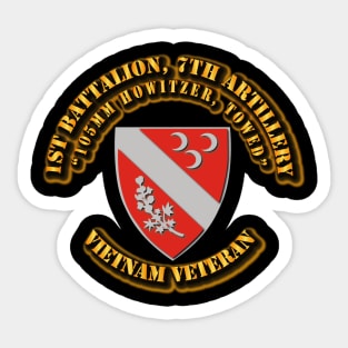 1st Battalion, 7th Artillery (105mm Howitzer, Towed) without SVC Ribbon Sticker